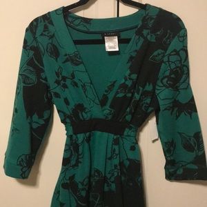 B smart green and black dress. Size 14. NWT